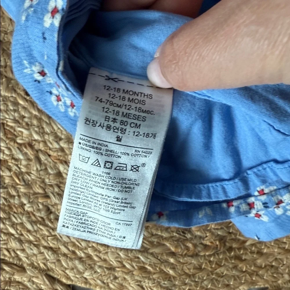 Baby Gap floral Shirt‎ Dress. Size 12-18mo